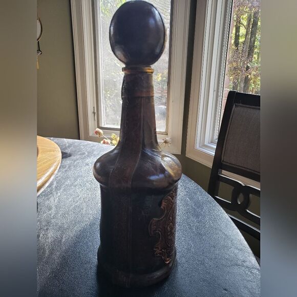 Vtg Leather Wrapped Bottle - Picture 6 of 11
